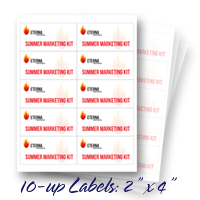 2 x 4 Labels 10 per sheet